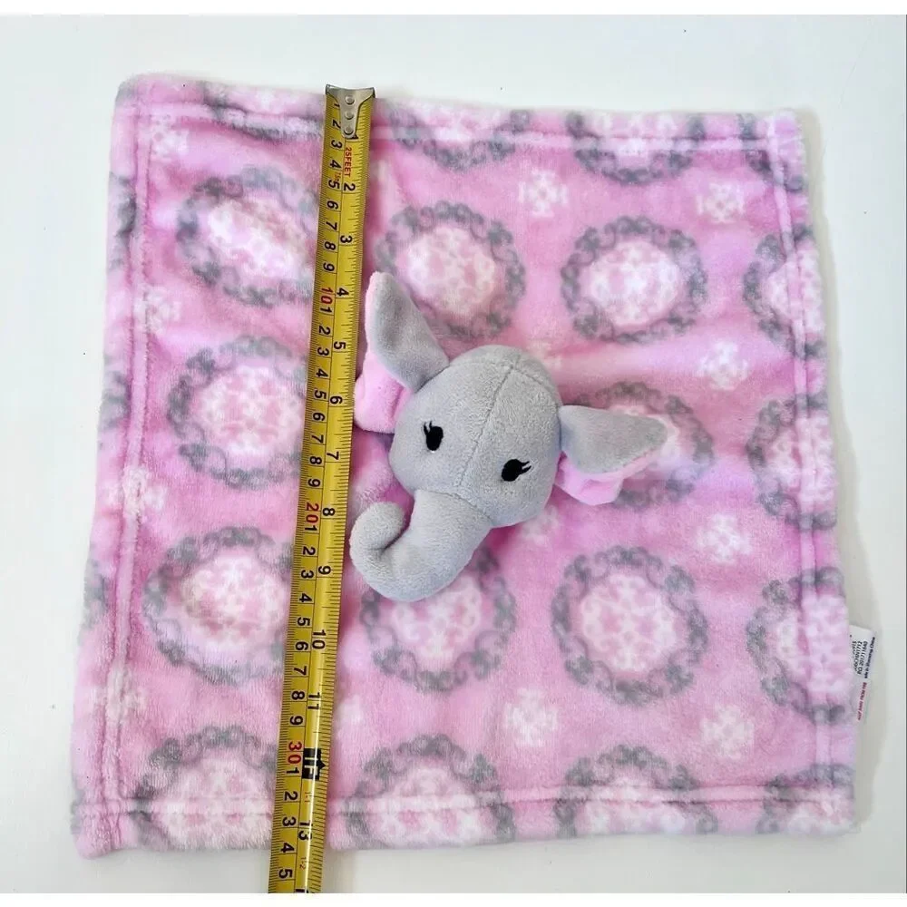 Hudson Baby HB Elephant Gray Pink Lovey Security Blanket Plush Toy
